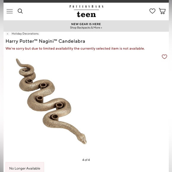 Pottery Barn Teen Harry Potter Nagini 6 Candle Holder Decorative Candela… - Picture 4 of 8
